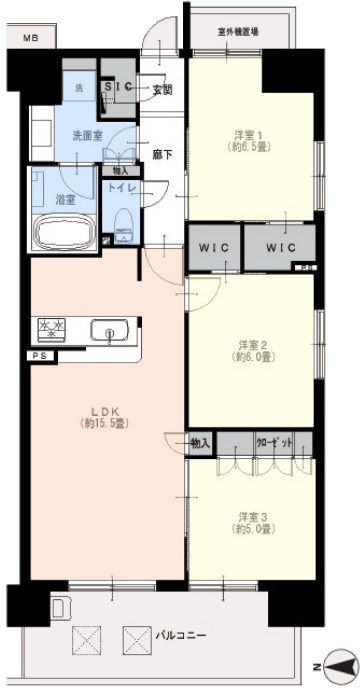 アデニウム志村三丁目5階　間取図