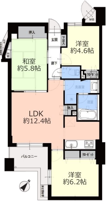 ヴェルクレール板橋前野町3階　間取図