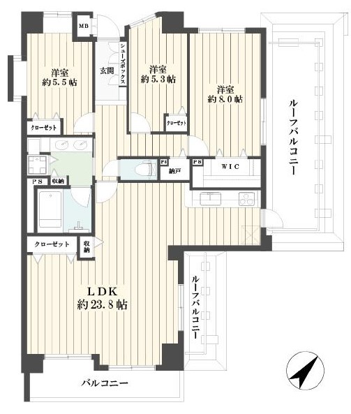 コスモ小竹向原ガーデンフォルム7階　間取図