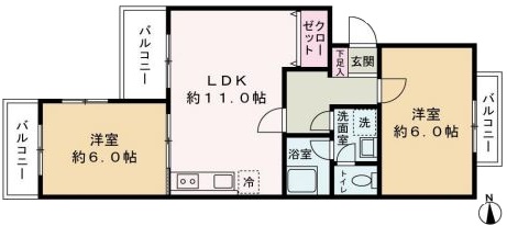 三田南常盤台コーポ1階　間取図