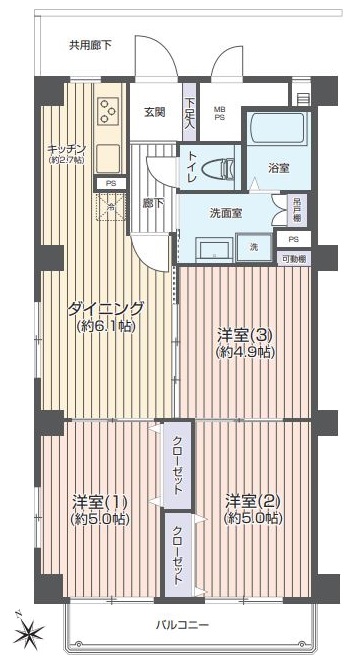 上板橋サンライトマンションAH棟7階　間取図