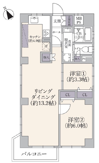 上板橋サンライトマンションAH棟9階　間取図