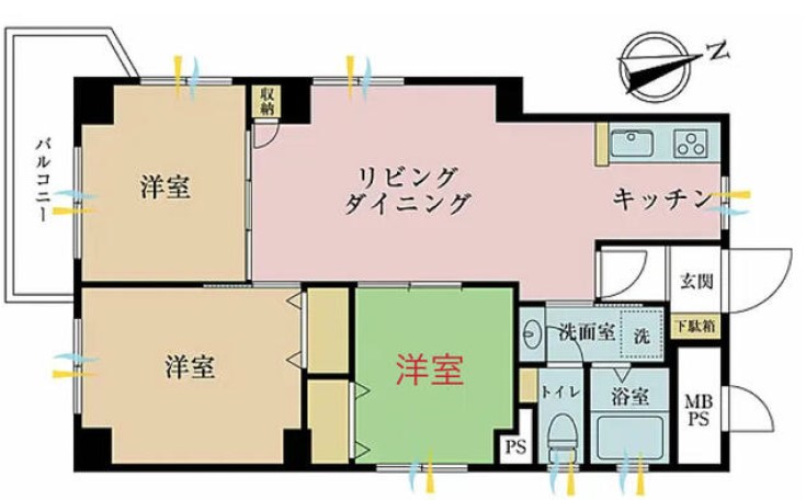 上板橋サンライトマンションAH棟9階　間取図