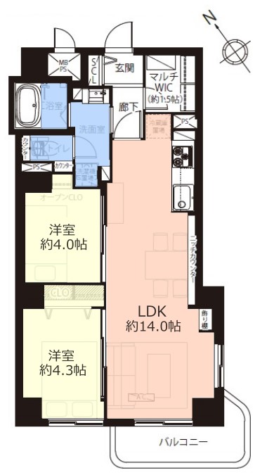 上板橋サンライトマンションAH棟9階　間取図