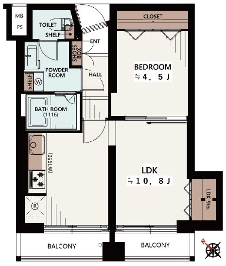 志村ハビテーション9階 間取図