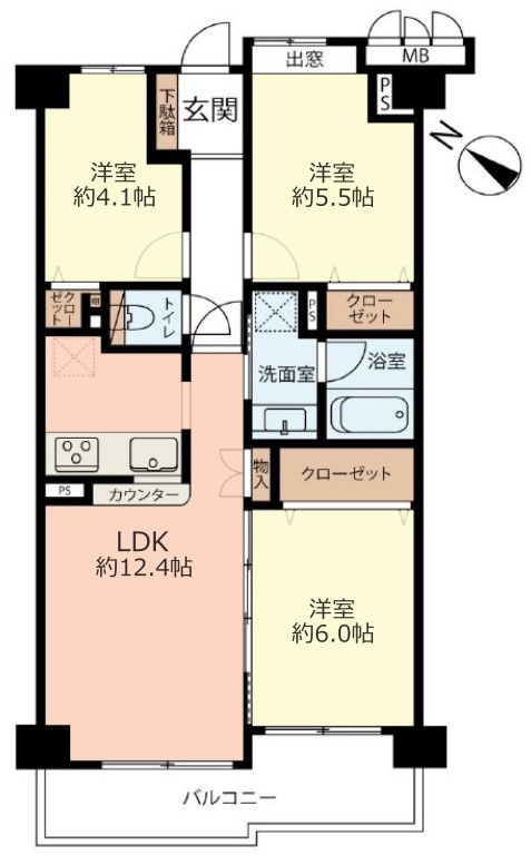 コスモ成増グランヒル1階　間取図