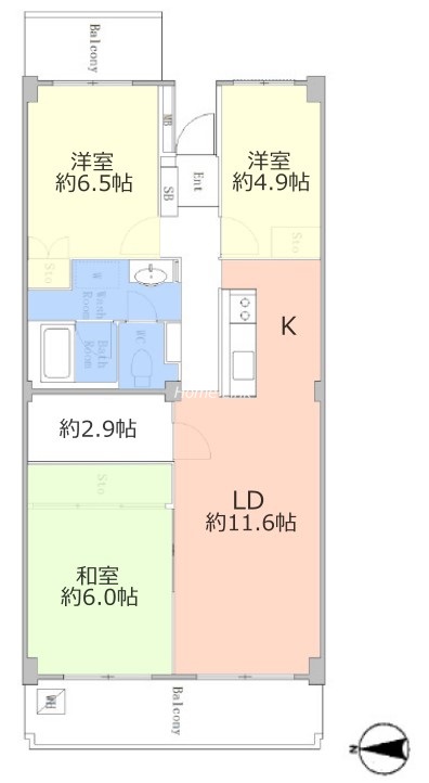 サンシティJ棟10階　間取図