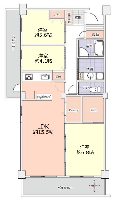 サンシティJ棟1階　間取図