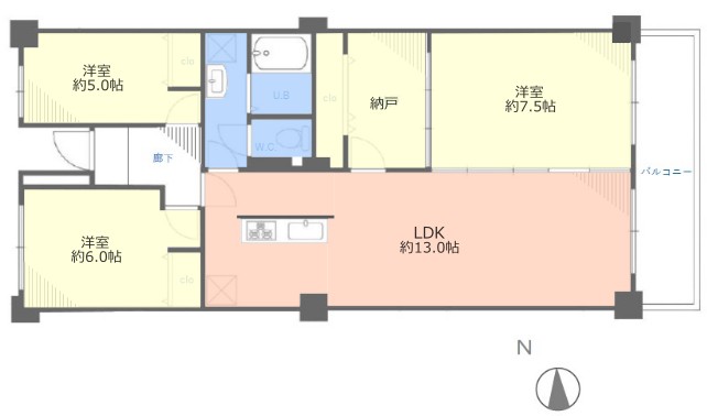 サンシティJ棟7階　間取図