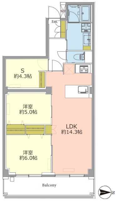 サンシティJ棟8階　間取図（仮）