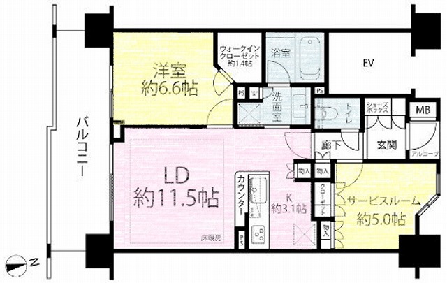 ベリスタ浮間舟渡6階　間取図