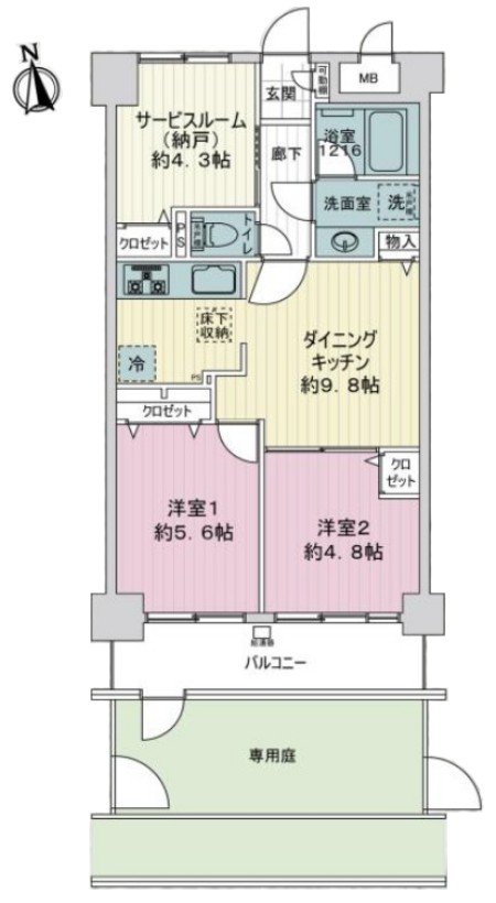 レーベンハイム常盤台1階 間取図