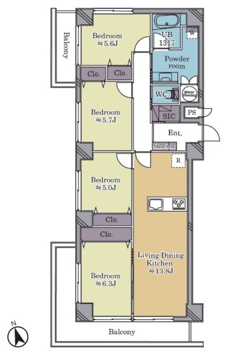 ライオンズマンション大山西町3階 間取図