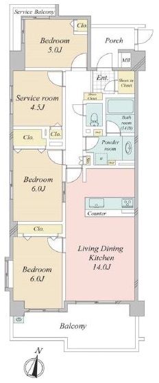 レーベンハイム志村プレノルガール3階　間取図