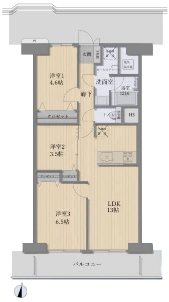 志村サンハイツ3階　間取図