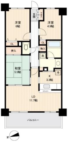 志村レジデンス4階　間取図