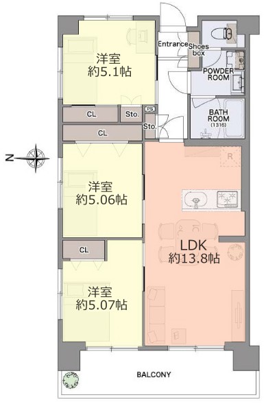 新ときわ台ローヤルコーポ2階　間取図