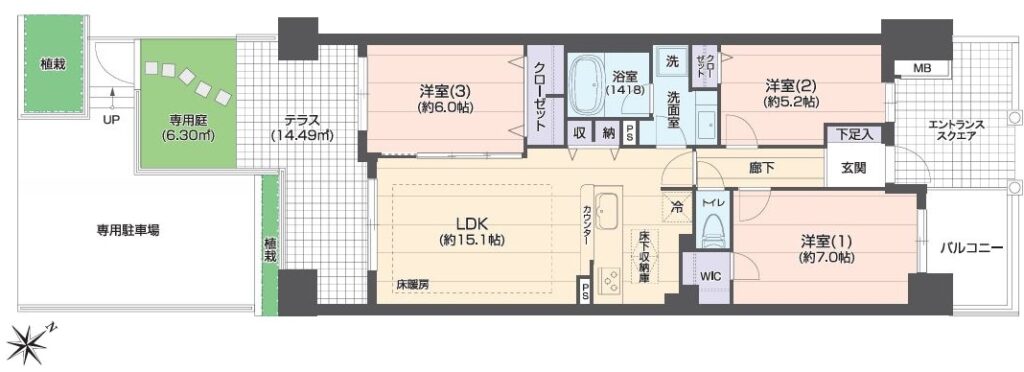ときわ台メリーガーデン1階 間取図