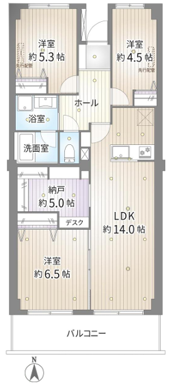サンシテ F棟1階 間取図
