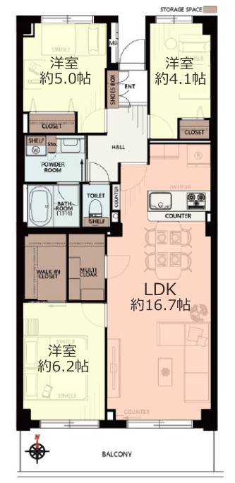 サンシティF棟5階　間取図