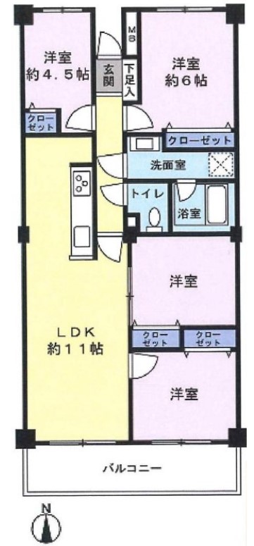 サンシティF棟6階　間取図