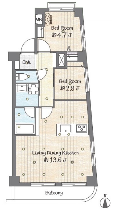 サンシュウ常盤台第3コーポ3階　間取図