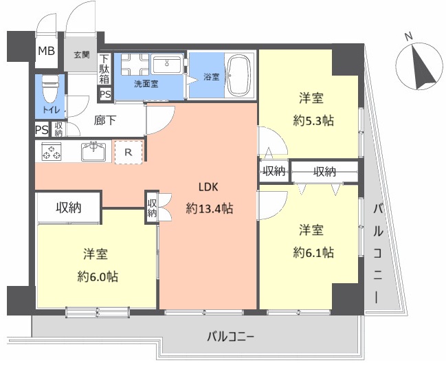 プレジャーガーデン上板橋3階　間取図
