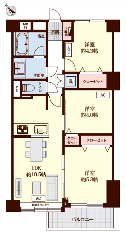 成増アーバンライフ3階 間取図