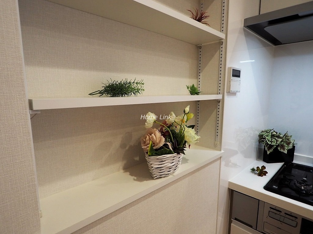 蓮根スカイマンション2階 キッチン壁面可動棚