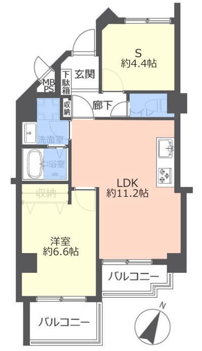グランヴェルジェ蓮根2階 間取図
