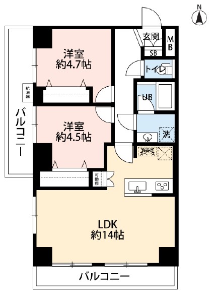 パシフィック武蔵野台ニューハイツ2階 間取図