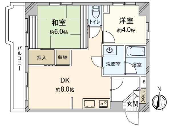 パシフィック武蔵野台ニューハイツ4階　間取図
