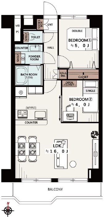 パシフィック武蔵野台ニューハイツ6階　間取図