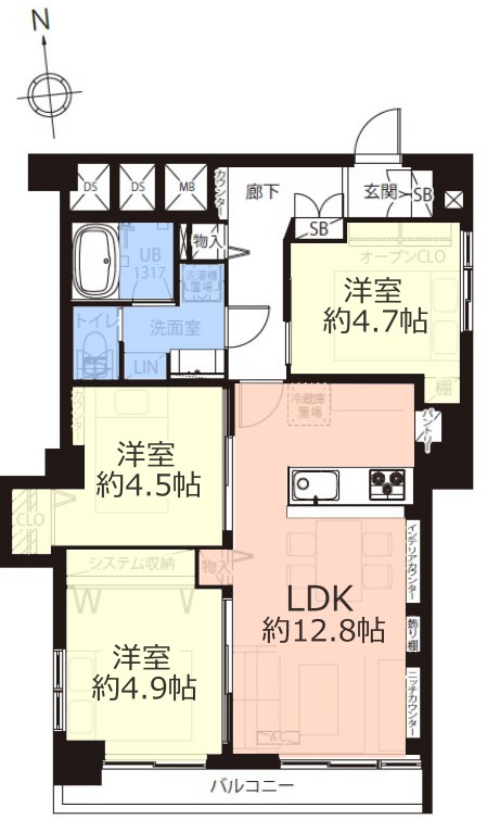 ローヤルハイツ9階　間取図