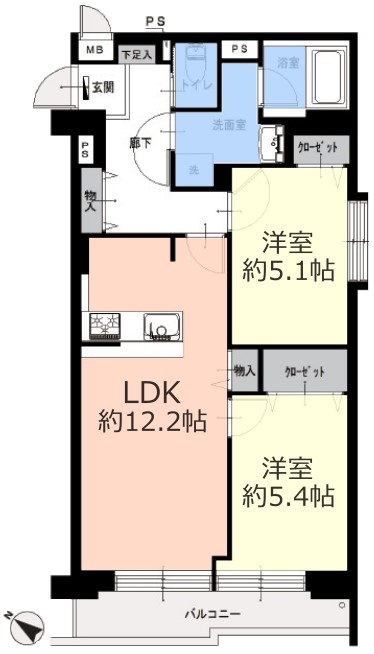 朝日板橋マンション3階　間取図