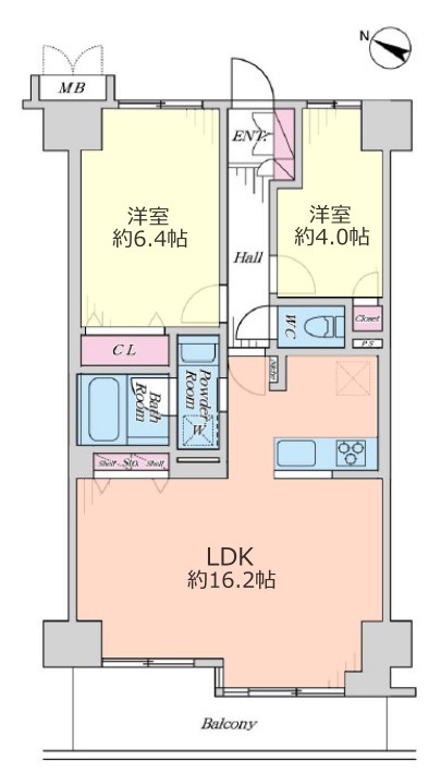 オーベル蓮根2階 間取図