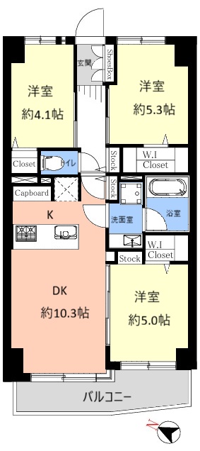 オーベル蓮根7階　間取図