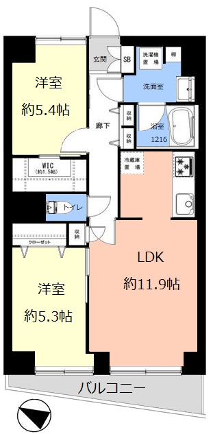 オーベル蓮根7階　間取図