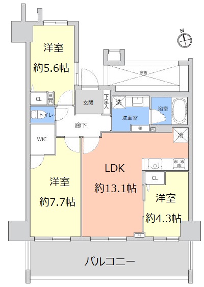 グローリオ板橋本町7階　間取図