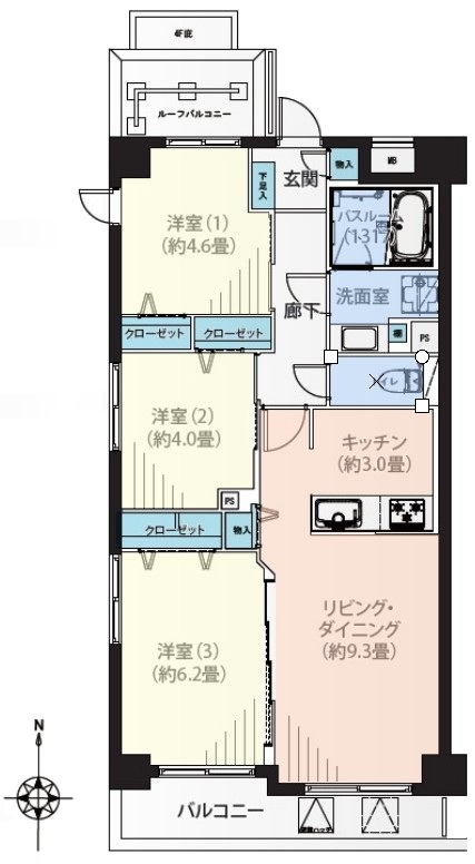 セザール蓮根5階 間取図