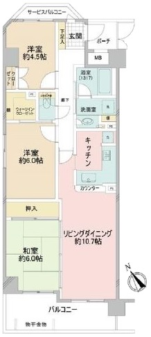 プライムコート大山5階　間取図