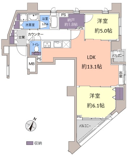 ラグラース大山5階　間取図