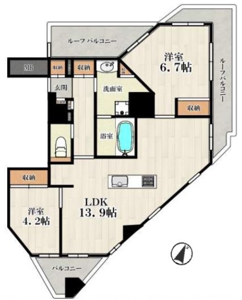 ラグラース大山8階　間取図