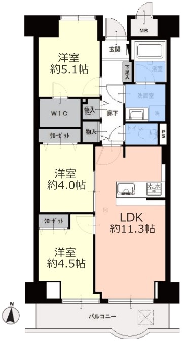 レジデンス大山3階 間取図