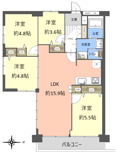 中銀城北パークマンシオン7階 間取図