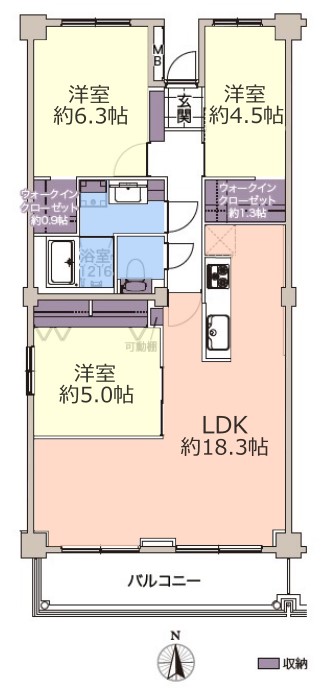 サンシティ Ｉ棟9階　間取図