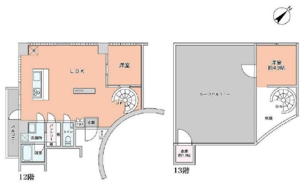 池袋シティハウス12・13階　間取図