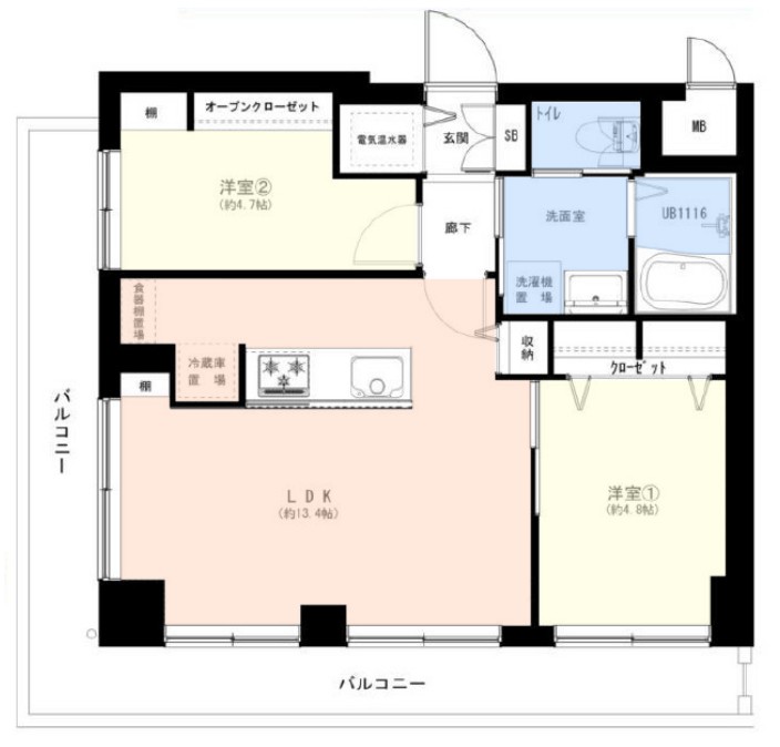 秀和大山レジデンス2階 間取図
