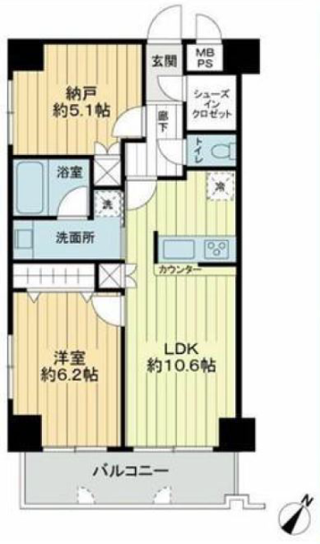 グリーンキャピタル池袋3階 間取図