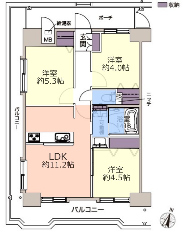 朝日シティパリオ板橋本町9階　間取図